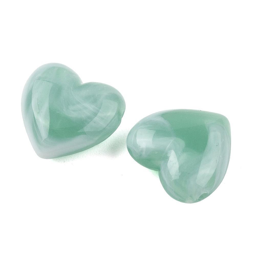 Acryl kraal hart Mintgroen 22mm - per stuk-Kralen-Kraaltjes van Renate
