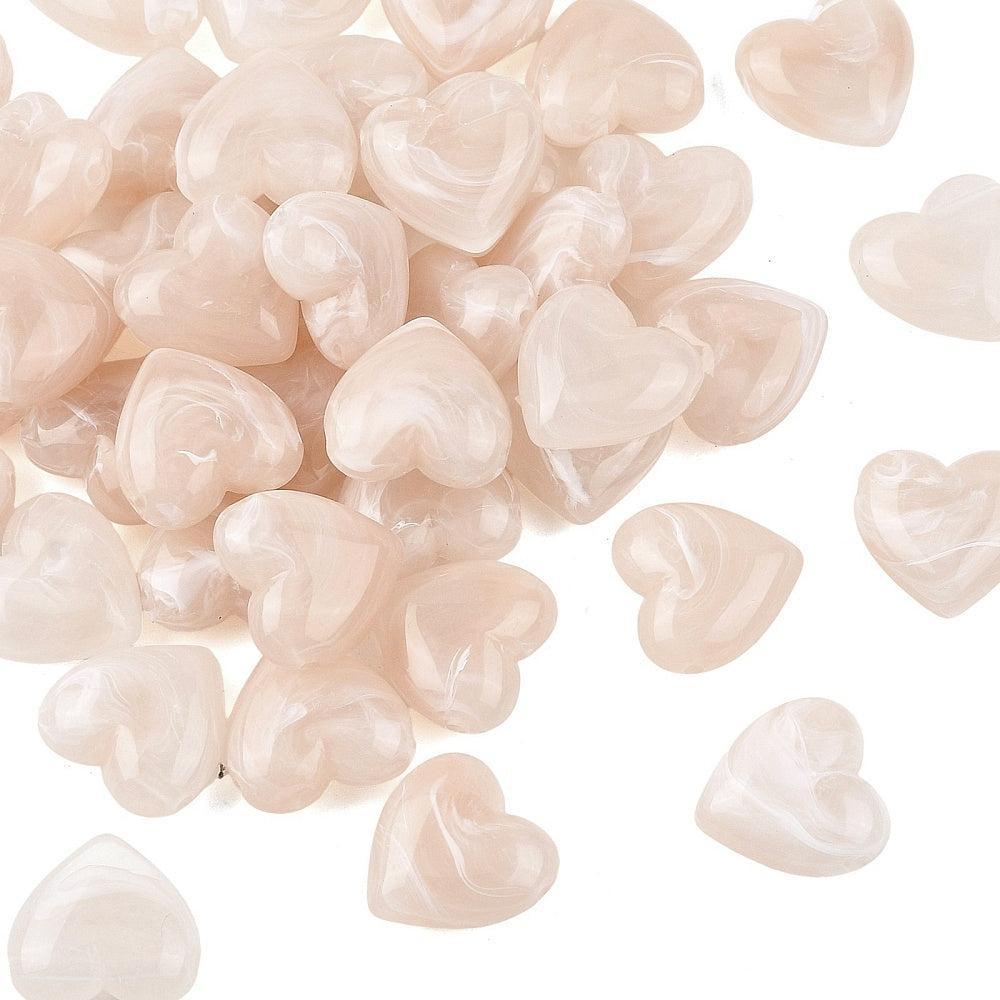 Acryl kraal hart Misty Rose 22mm - per stuk-Kralen-Kraaltjes van Renate