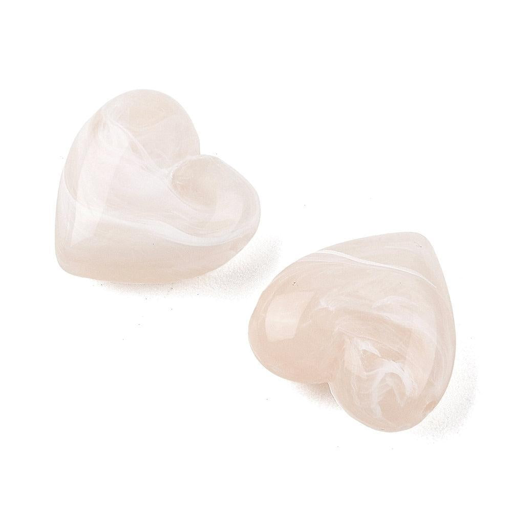 Acryl kraal hart Misty Rose 22mm - per stuk-Kralen-Kraaltjes van Renate