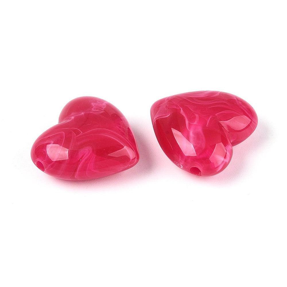 Acryl kraal hart Roze 22mm - per stuk-Kralen-Kraaltjes van Renate