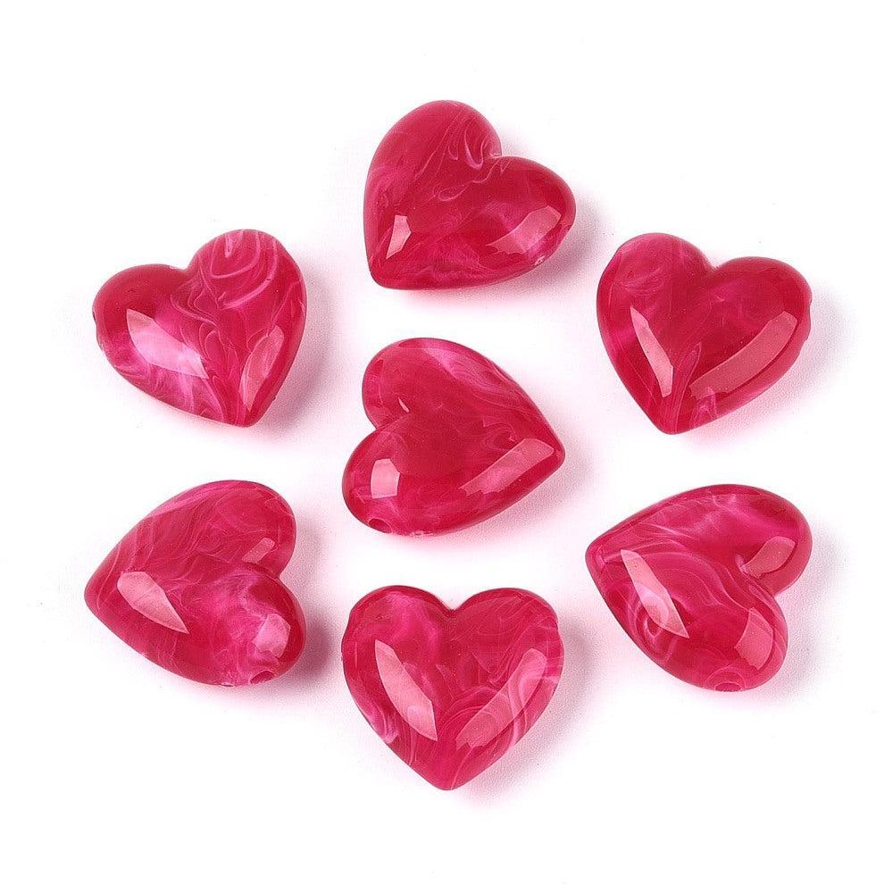 Acryl kraal hart Roze 22mm - per stuk-Kralen-Kraaltjes van Renate