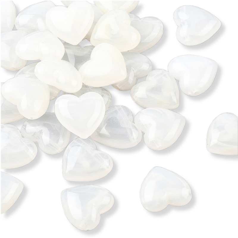 Acryl kraal hart Wit 22mm - per stuk-Kralen-Kraaltjes van Renate