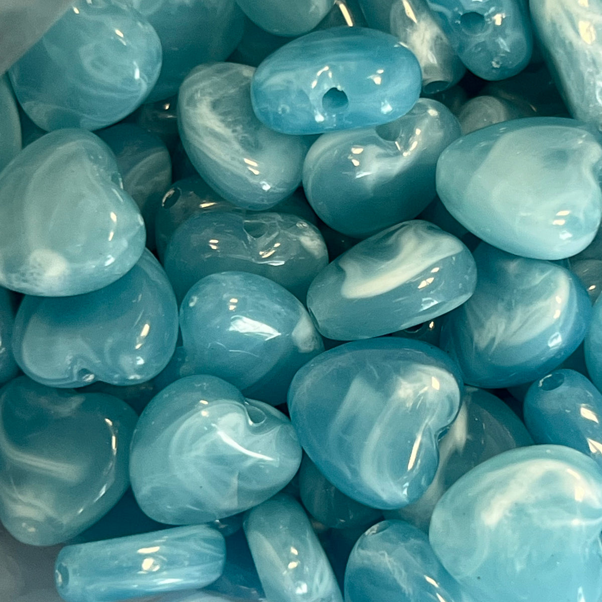 Acryl kraal hart blauw 14mm - per stuk-Kralen-Kraaltjes van Renate