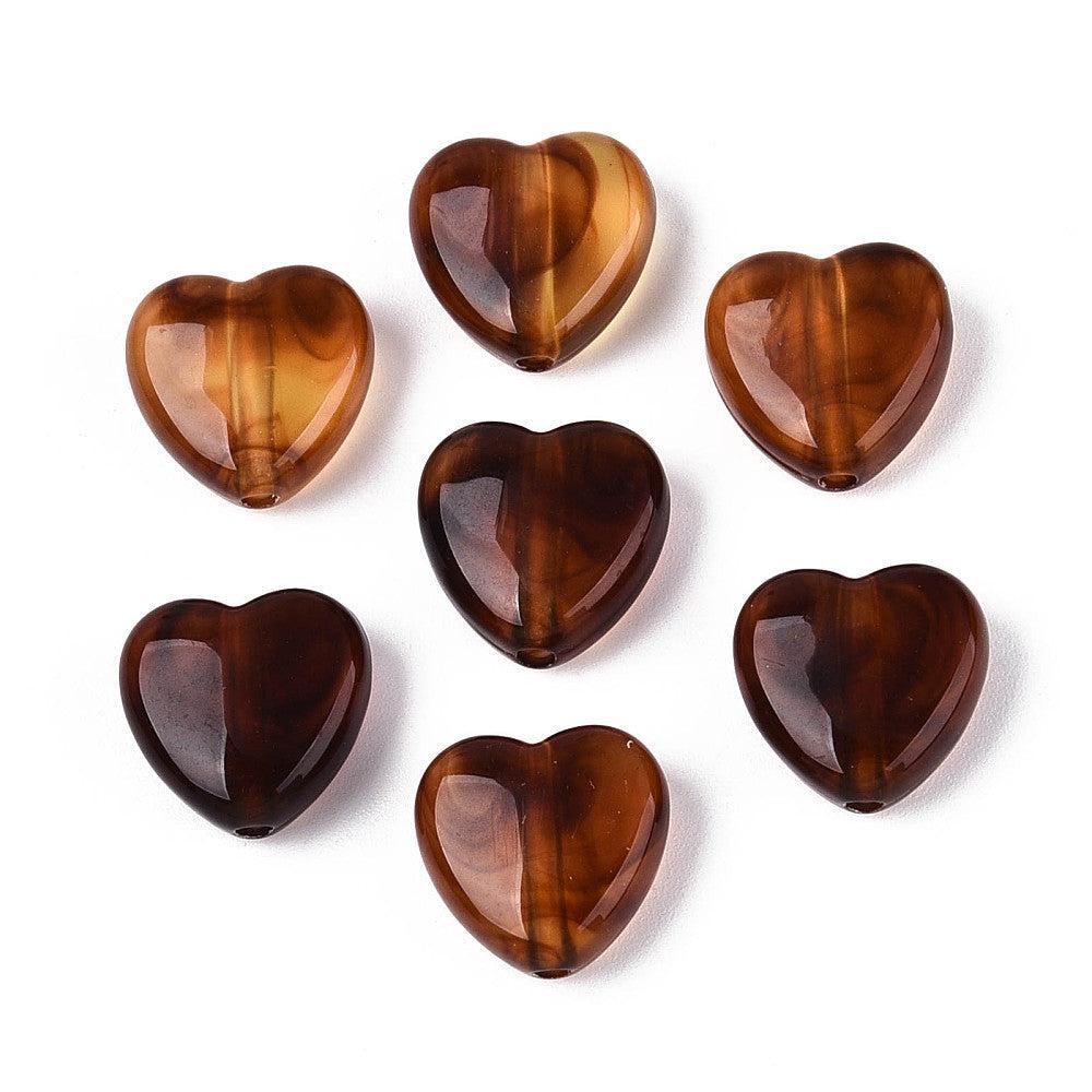 Acryl kraal hart lichtbruin 14mm - per stuk-Kralen-Kraaltjes van Renate