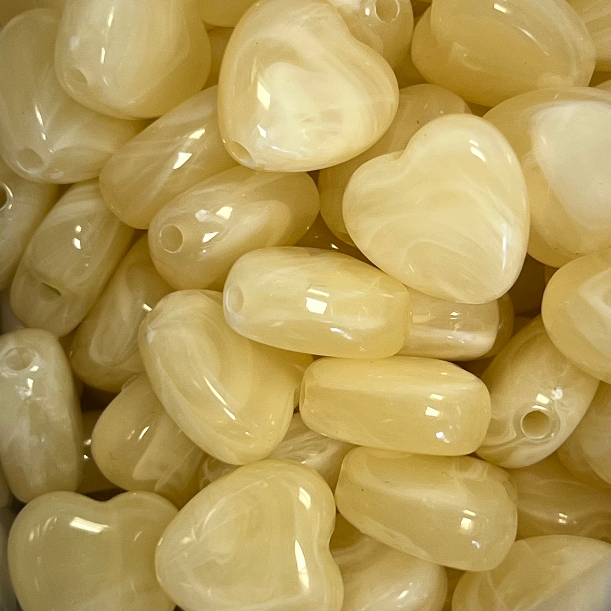 Acryl kraal hart lichtgeel 14mm - per stuk-Kralen-Kraaltjes van Renate