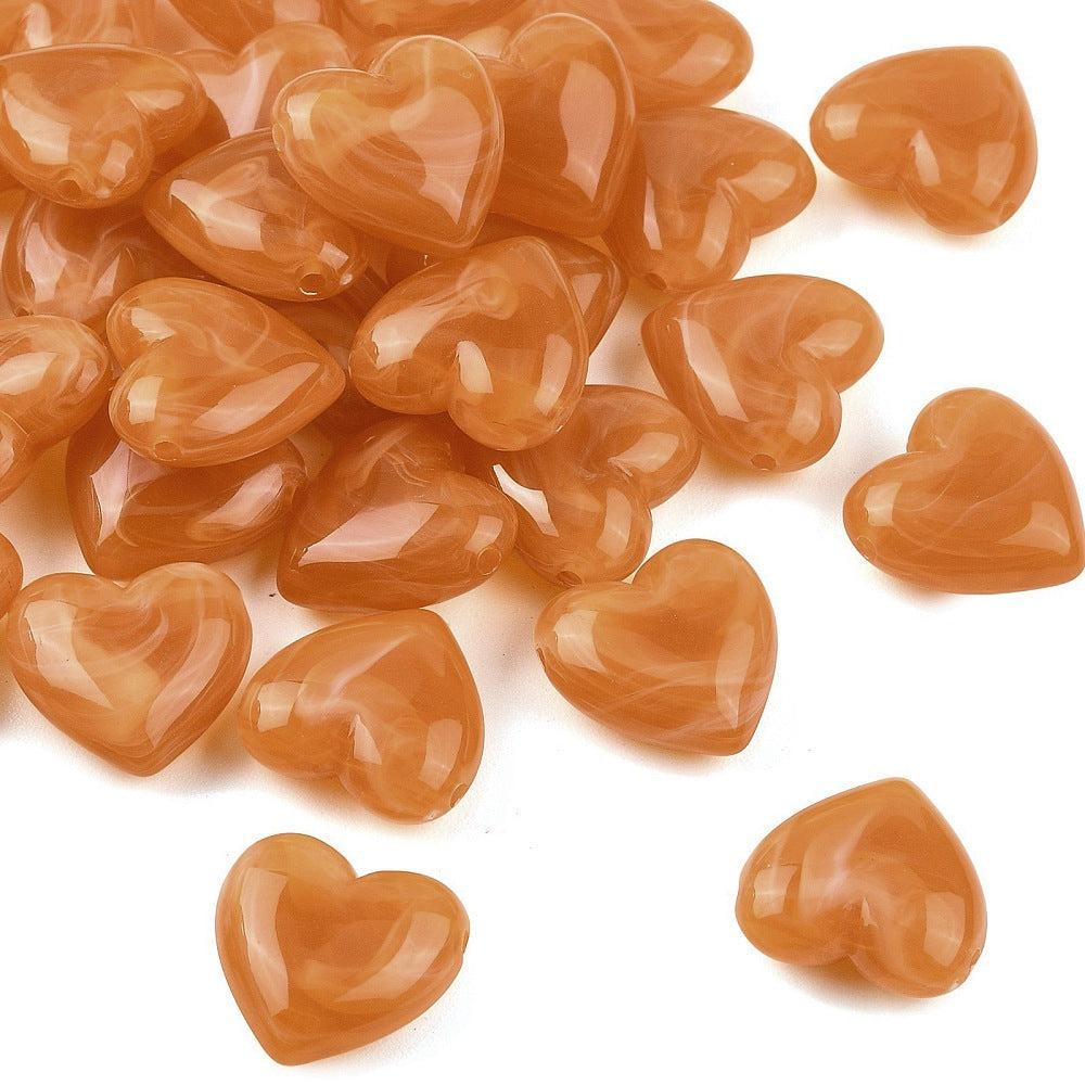 Acryl kraal hart oranje 22mm - per stuk-Kralen-Kraaltjes van Renate