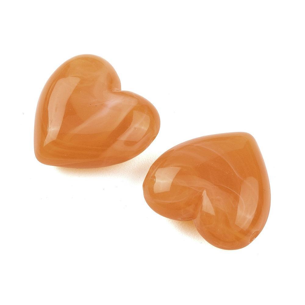 Acryl kraal hart oranje 22mm - per stuk-Kralen-Kraaltjes van Renate