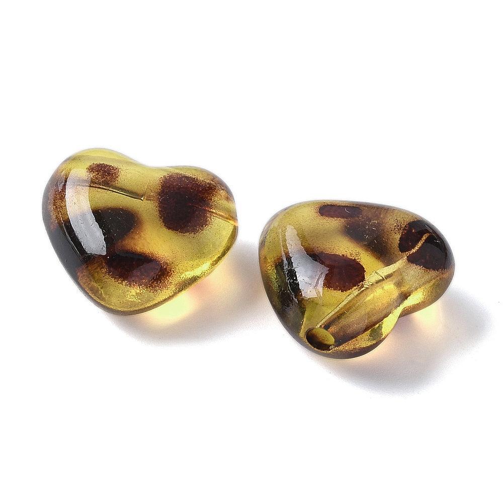 Acryl kraal hart panter 18mm - per stuk-Kralen-Kraaltjes van Renate