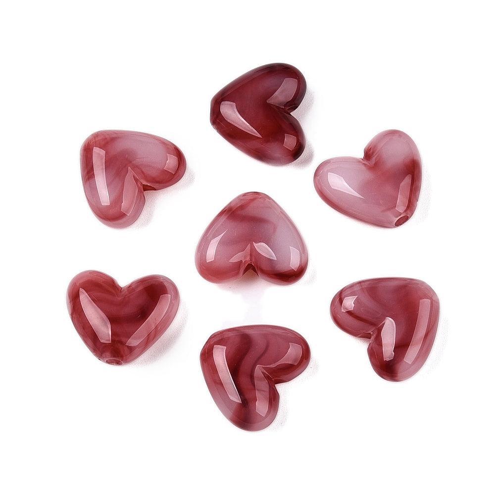 Acryl kraal hart pink 15mm - per stuk-Kralen-Kraaltjes van Renate