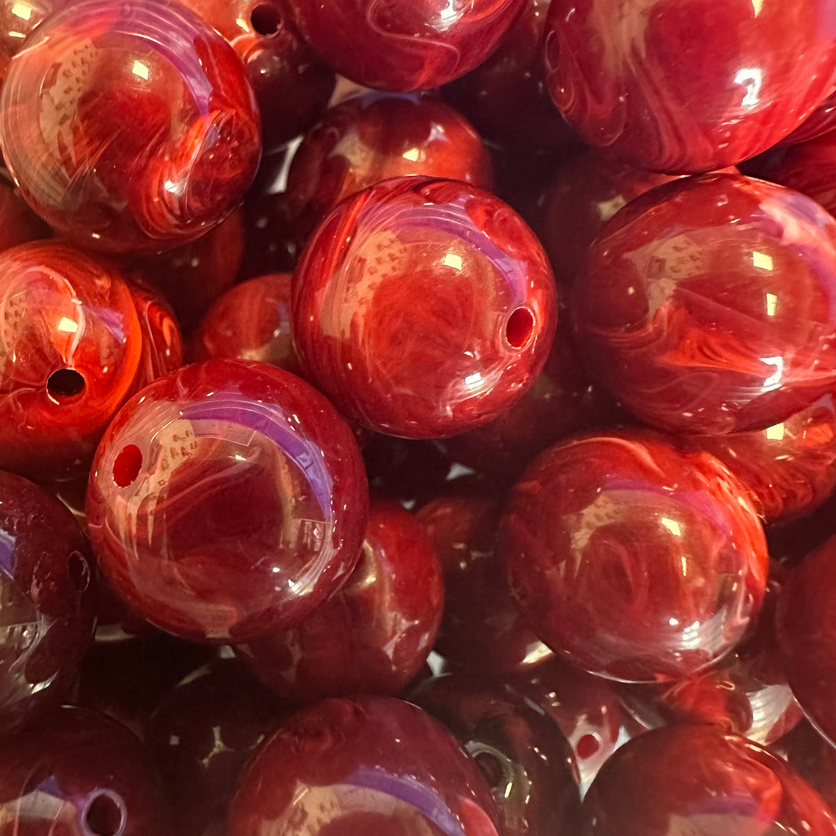 Acryl kraal marmer Bordeaux 16mm - per stuk-Kralen-Kraaltjes van Renate