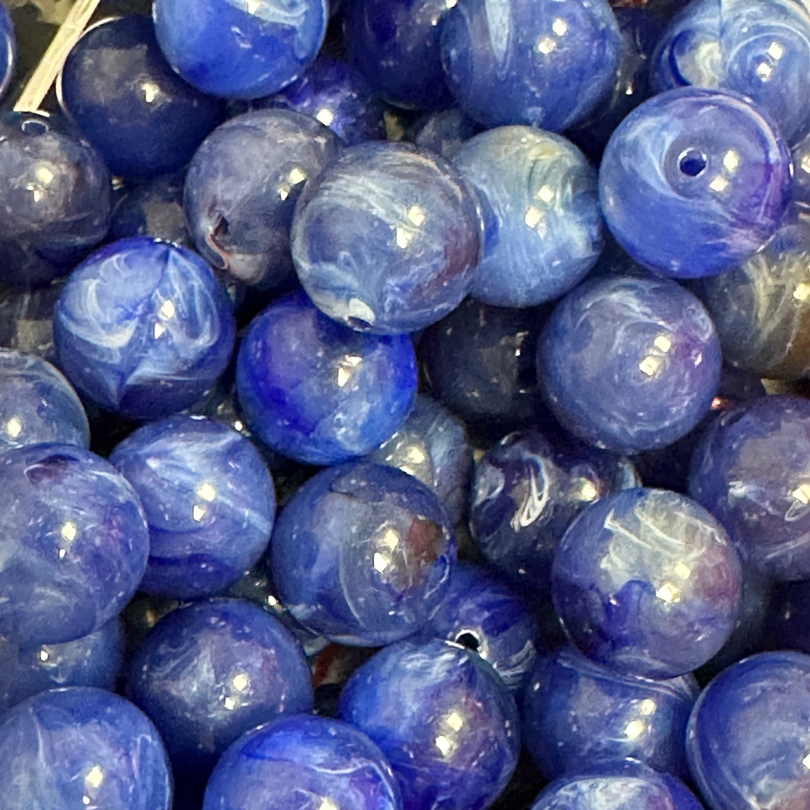 Acryl kraal marmer Donker Blauw 16mm - per stuk-Kralen-Kraaltjes van Renate