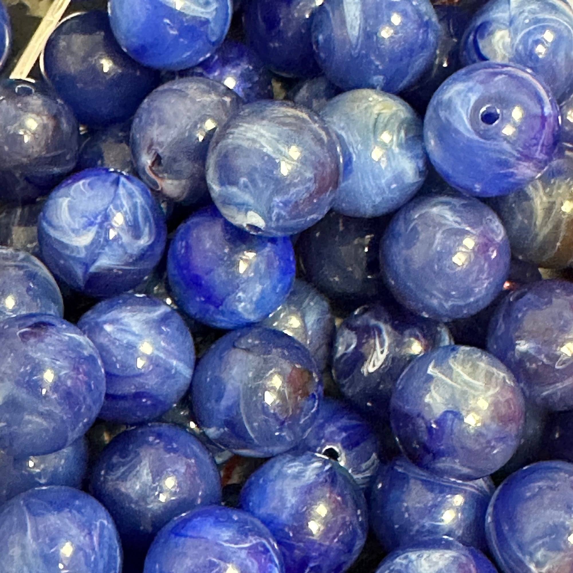 Acryl kraal marmer Donker Blauw 16mm - per stuk-Kralen-Kraaltjes van Renate