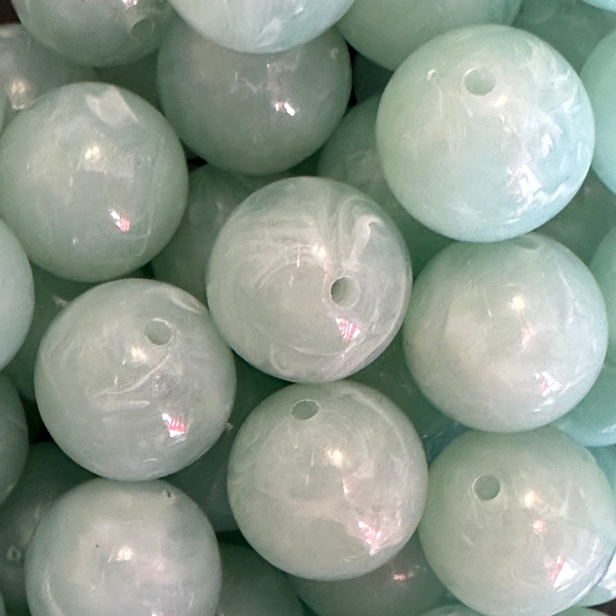 Acryl kraal marmer Grijs/Groen 16mm - per stuk-Kralen-Kraaltjes van Renate