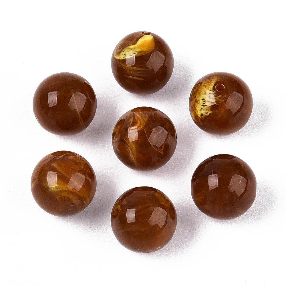 Acryl kraal marmer Khaki 16mm - per stuk-Kralen-Kraaltjes van Renate