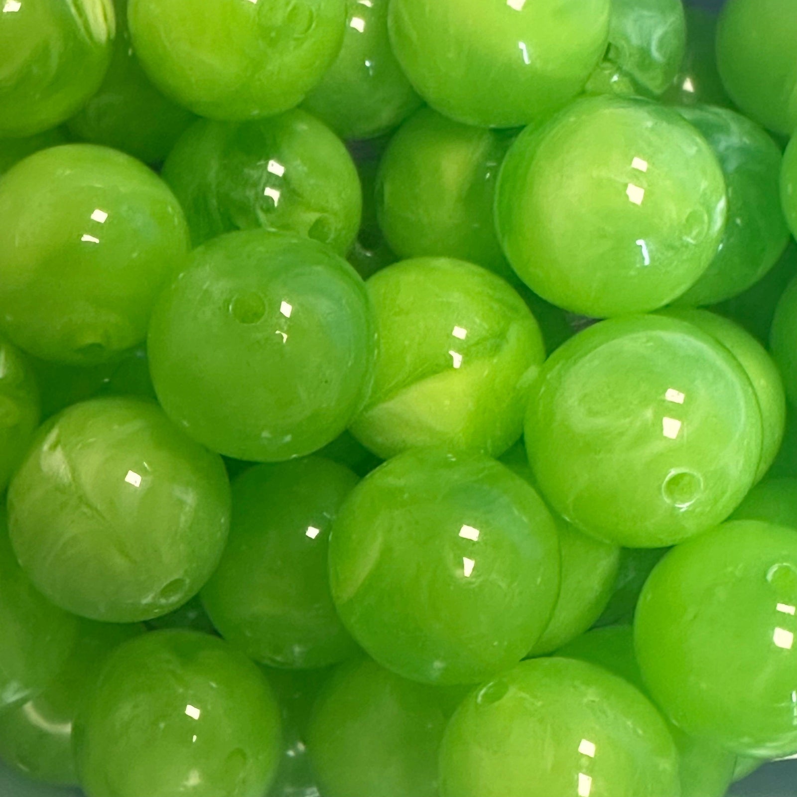 Acryl kraal marmer Neon Groen 16mm - per stuk-Kralen-Kraaltjes van Renate