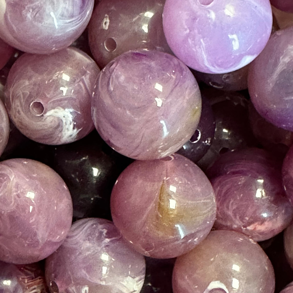 Acryl kraal marmer Paars 16mm - per stuk-Kralen-Kraaltjes van Renate