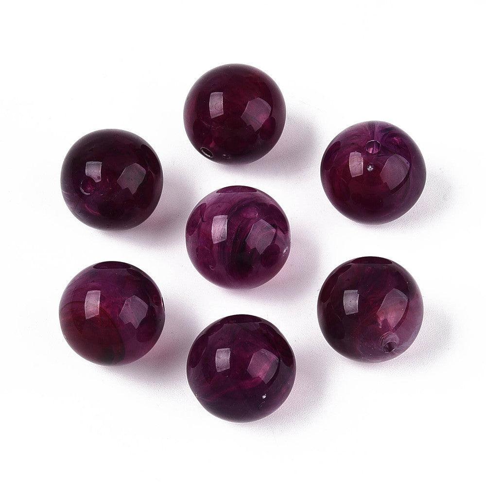 Acryl kraal marmer Paars 16mm - per stuk-Kralen-Kraaltjes van Renate