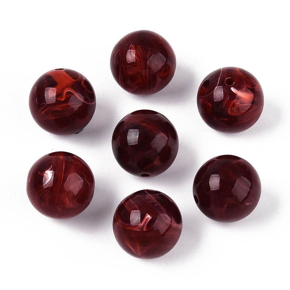 Acryl kraal marmer Rood 16mm - per stuk-Kralen-Kraaltjes van Renate