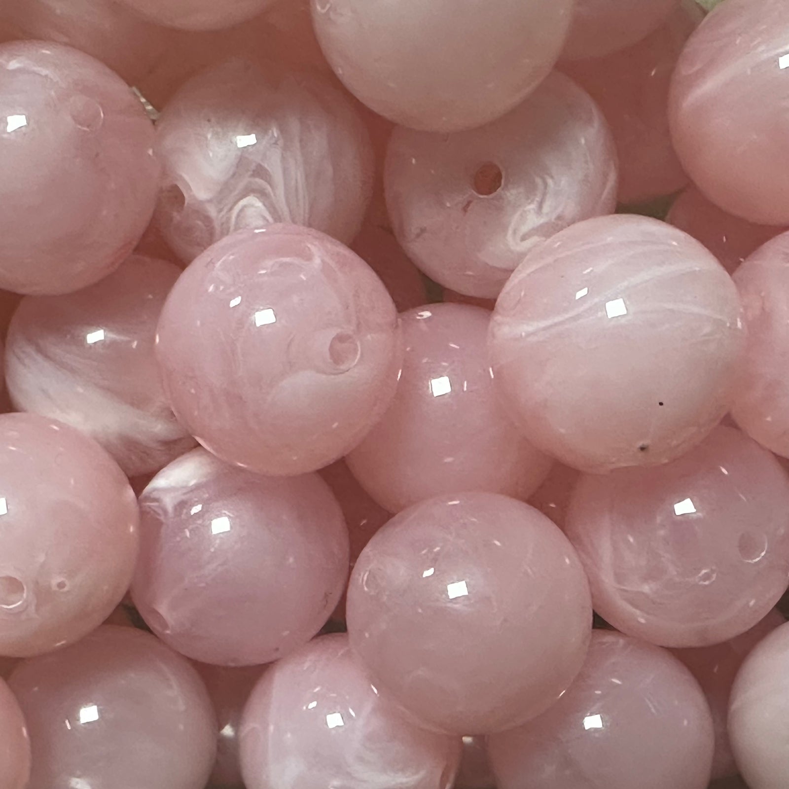 Acryl kraal marmer Roze 16mm - per stuk-Kralen-Kraaltjes van Renate