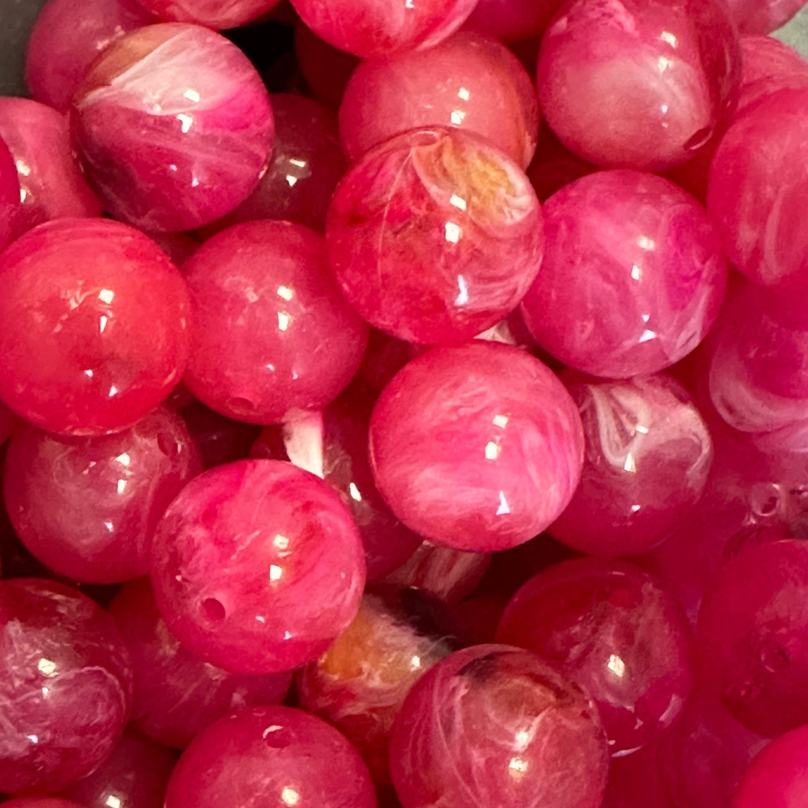 Acryl kraal marmer Roze 16mm - per stuk-Kralen-Kraaltjes van Renate