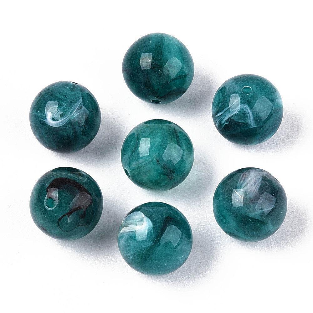 Acryl kraal marmer Turquoise 16mm - per stuk-Kralen-Kraaltjes van Renate