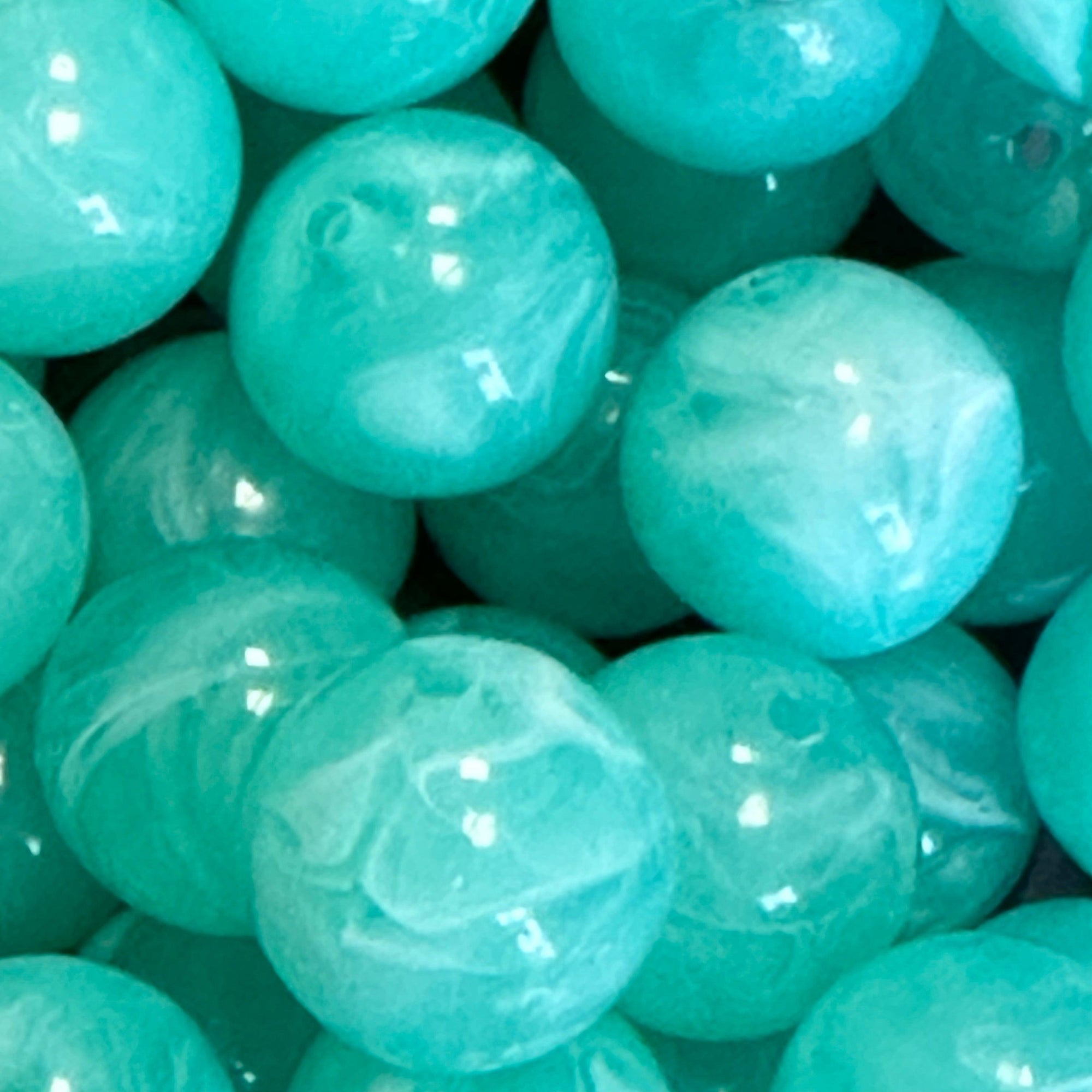 Acryl kraal marmer Turquoise 16mm - per stuk-Kralen-Kraaltjes van Renate