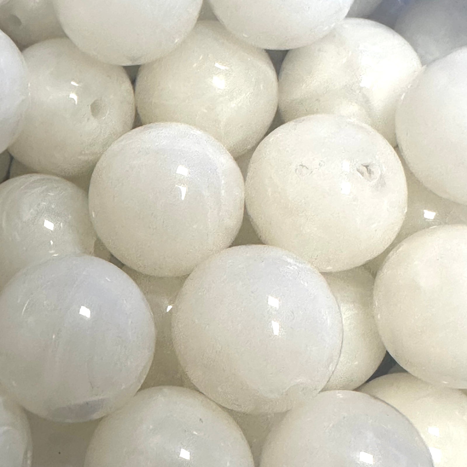 Acryl kraal marmer Wit 16mm - per stuk-Kralen-Kraaltjes van Renate