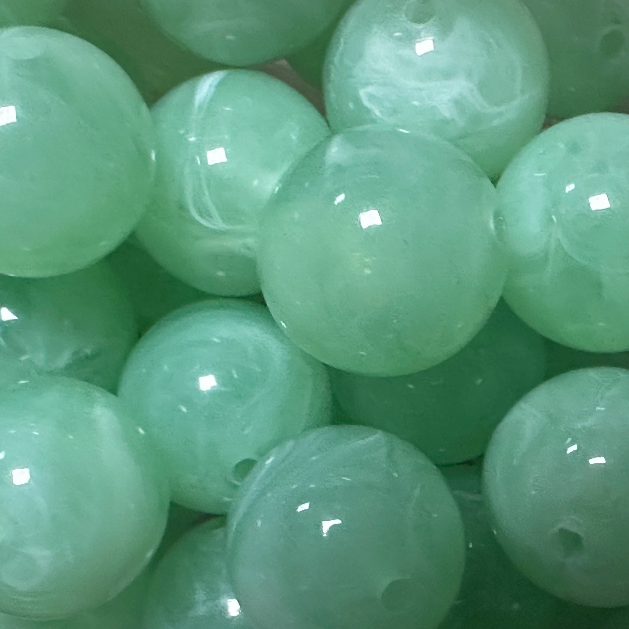 Acryl kraal marmer licht Groen 16mm - per stuk-Kralen-Kraaltjes van Renate