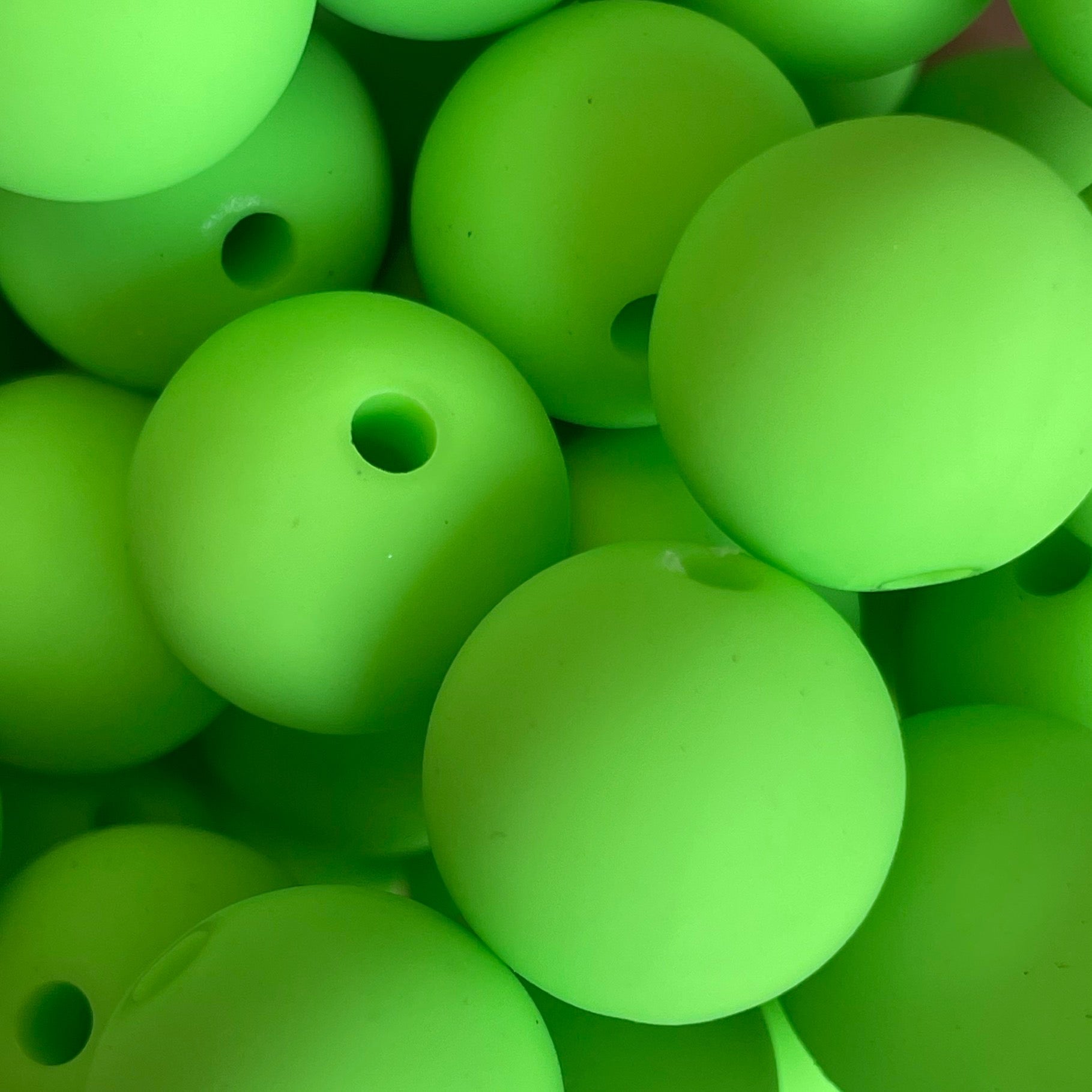 Acryl kraal mat 16mm Fluor Groen - per stuk-Kralen-Kraaltjes van Renate