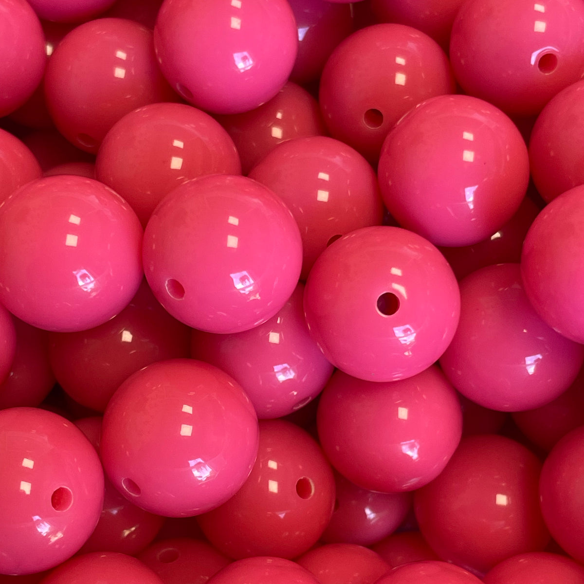 Acryl kraal mat 16mm Neon pink- per stuk-Kralen-Kraaltjes van Renate