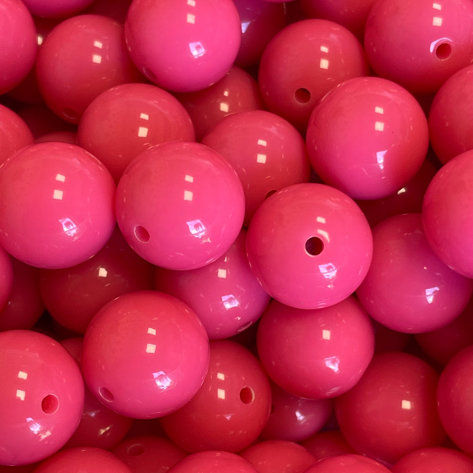 Acryl kraal mat 16mm Neon pink- per stuk-Kralen-Kraaltjes van Renate