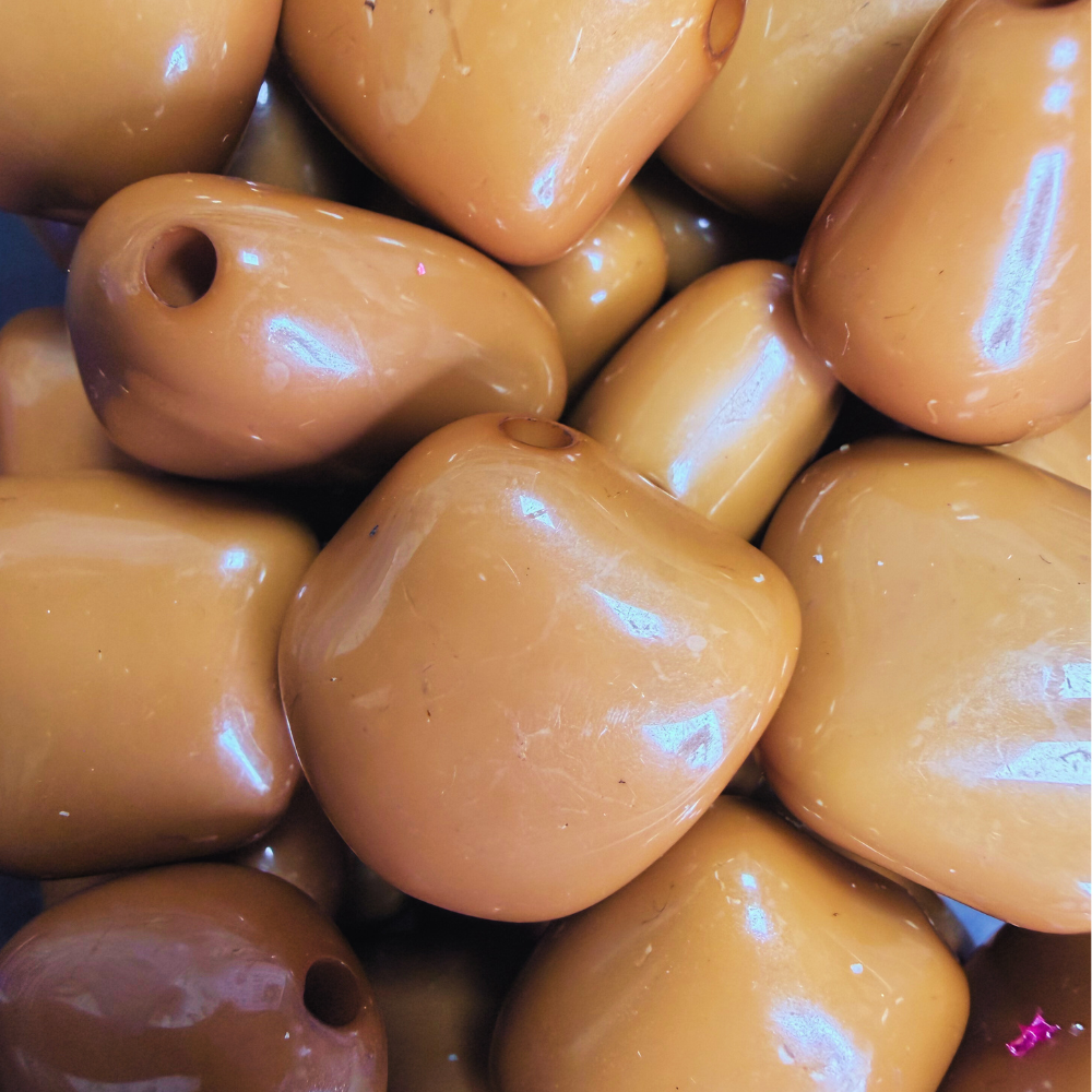 Acryl kraal nugget Bruin 23mm - per stuk-Onderdelen-Kraaltjes van Renate