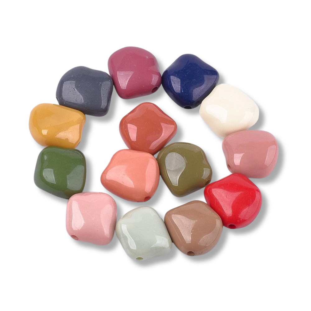 Acryl kraal nugget Oud Roze 23mm - per stuk-Onderdelen-Kraaltjes van Renate