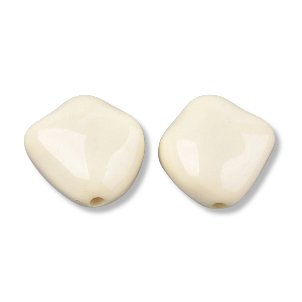 Acryl kraal nugget Off White 23mm - per stuk-Onderdelen-Kraaltjes van Renate