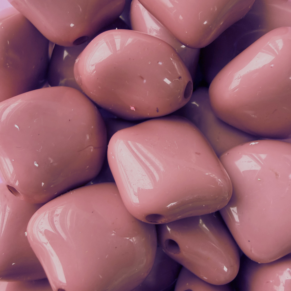 Acryl kraal nugget Oud Roze 23mm - per stuk-Onderdelen-Kraaltjes van Renate