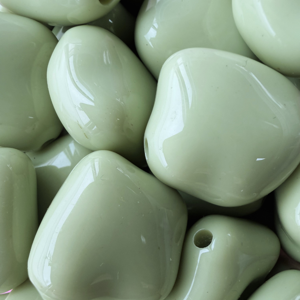 Acryl kraal nugget Pistache Groen 23mm - per stuk-Onderdelen-Kraaltjes van Renate