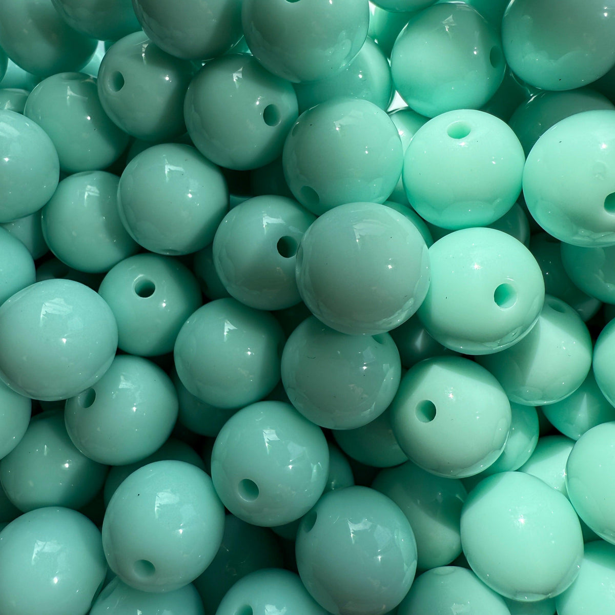 Acryl kraal opaque 13mm Licht Turquoise - per stuk-Kralen-Kraaltjes van Renate