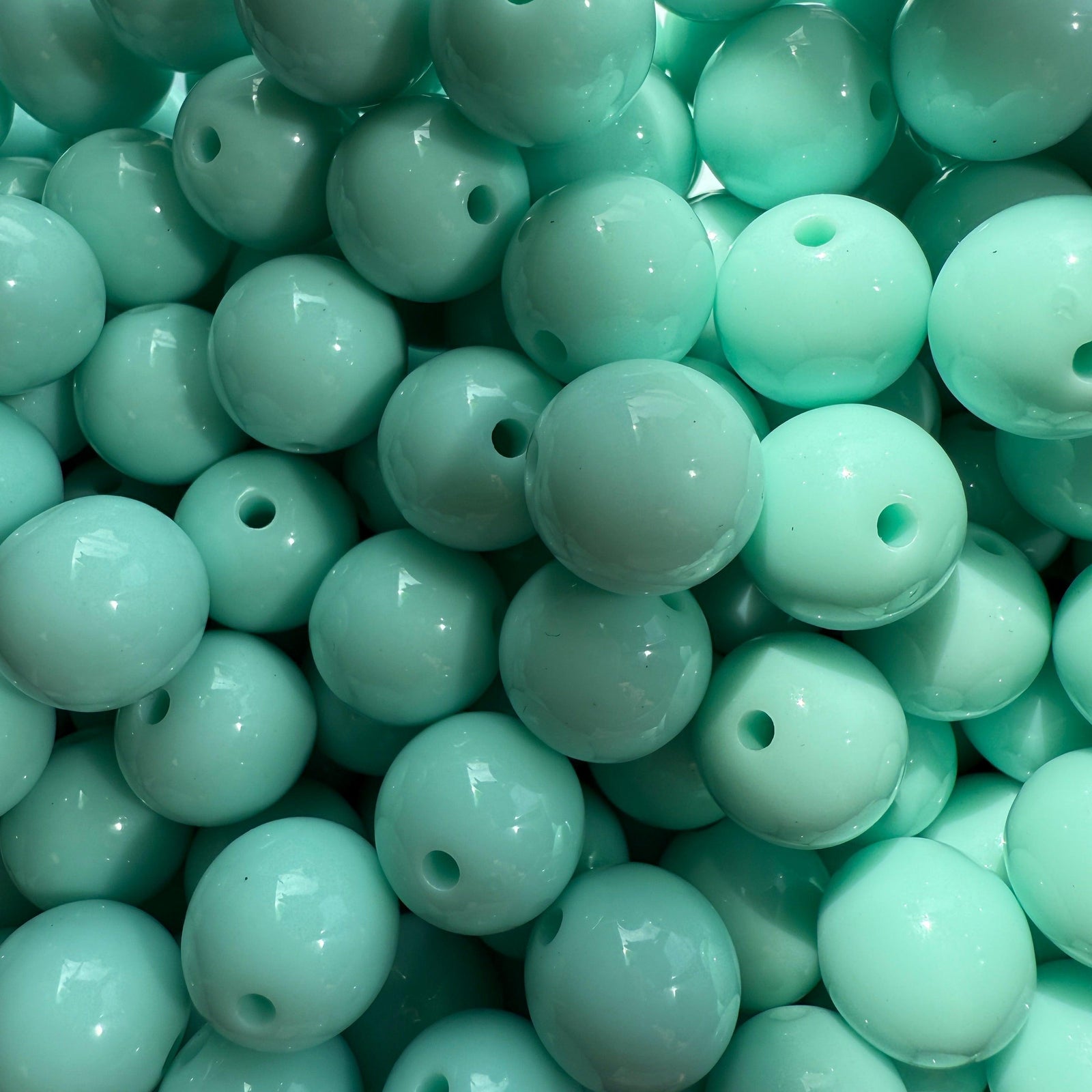 Acryl kraal opaque 13mm Licht Turquoise - per stuk-Kralen-Kraaltjes van Renate