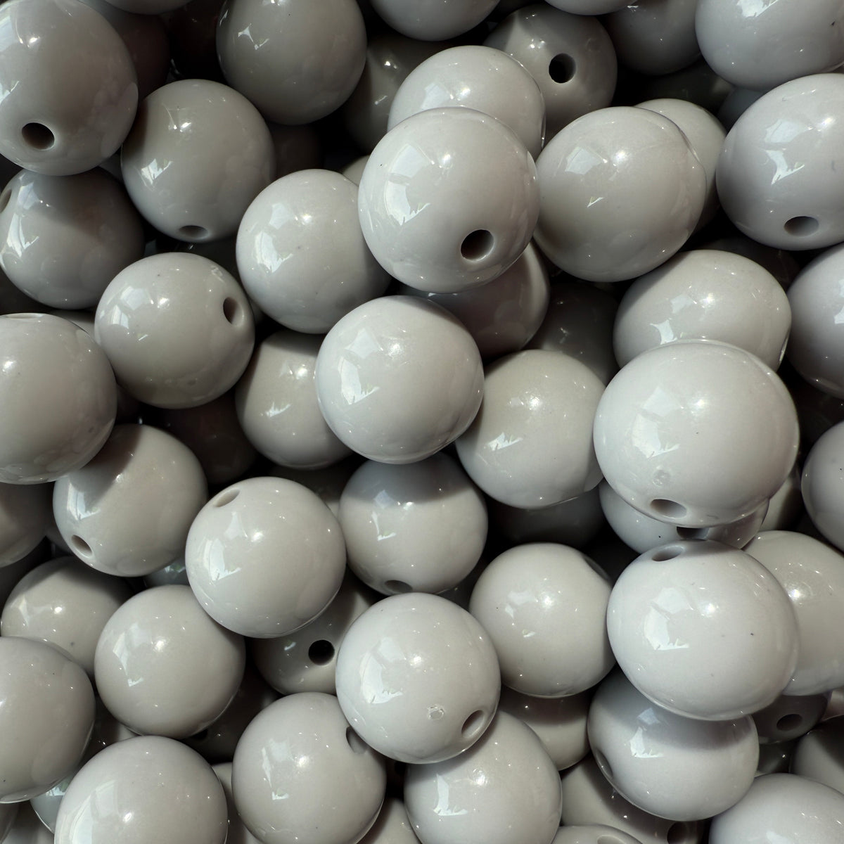 Acryl kraal opaque 13mm Licht grijs - per stuk-Kralen-Kraaltjes van Renate