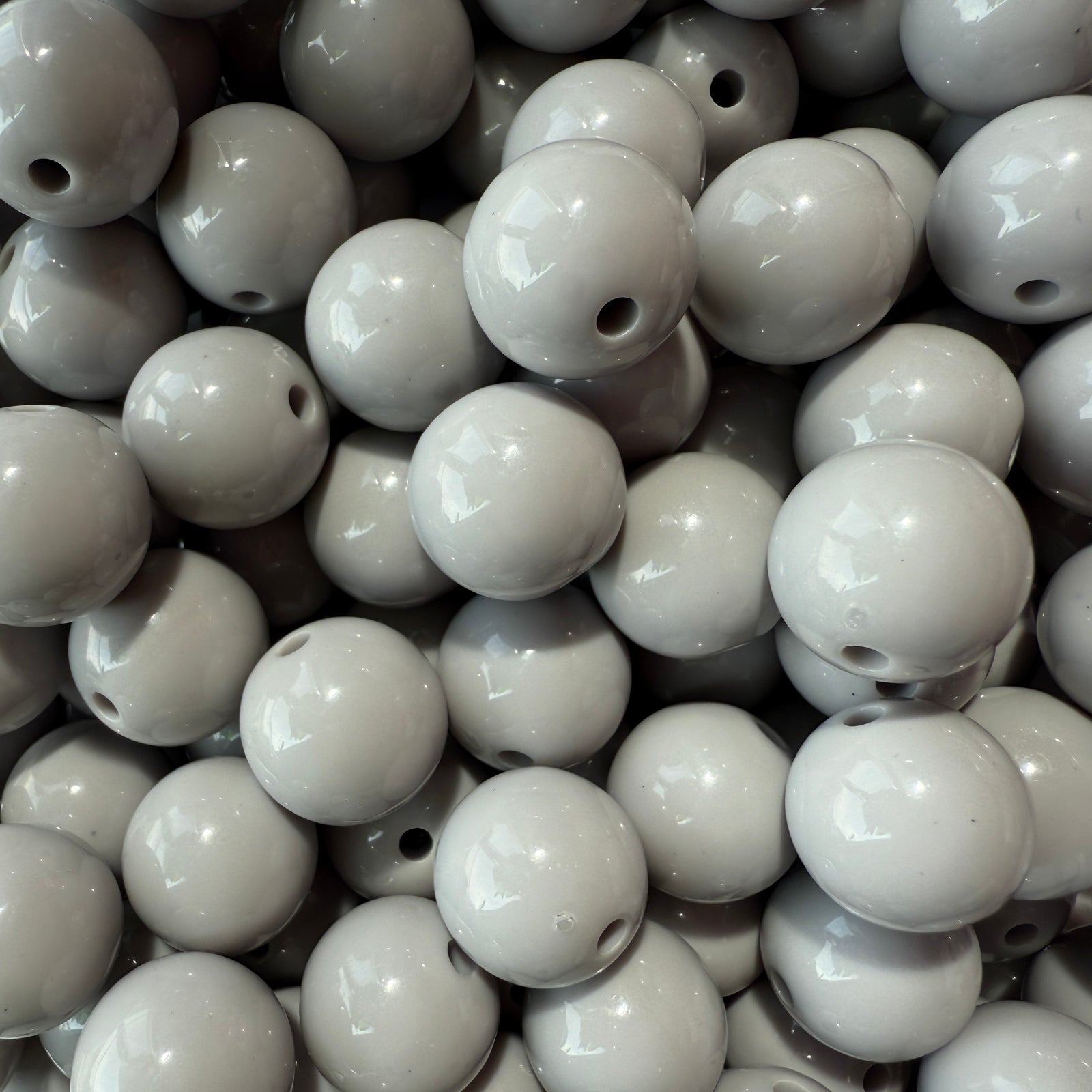 Acryl kraal opaque 13mm Licht grijs - per stuk-Kralen-Kraaltjes van Renate