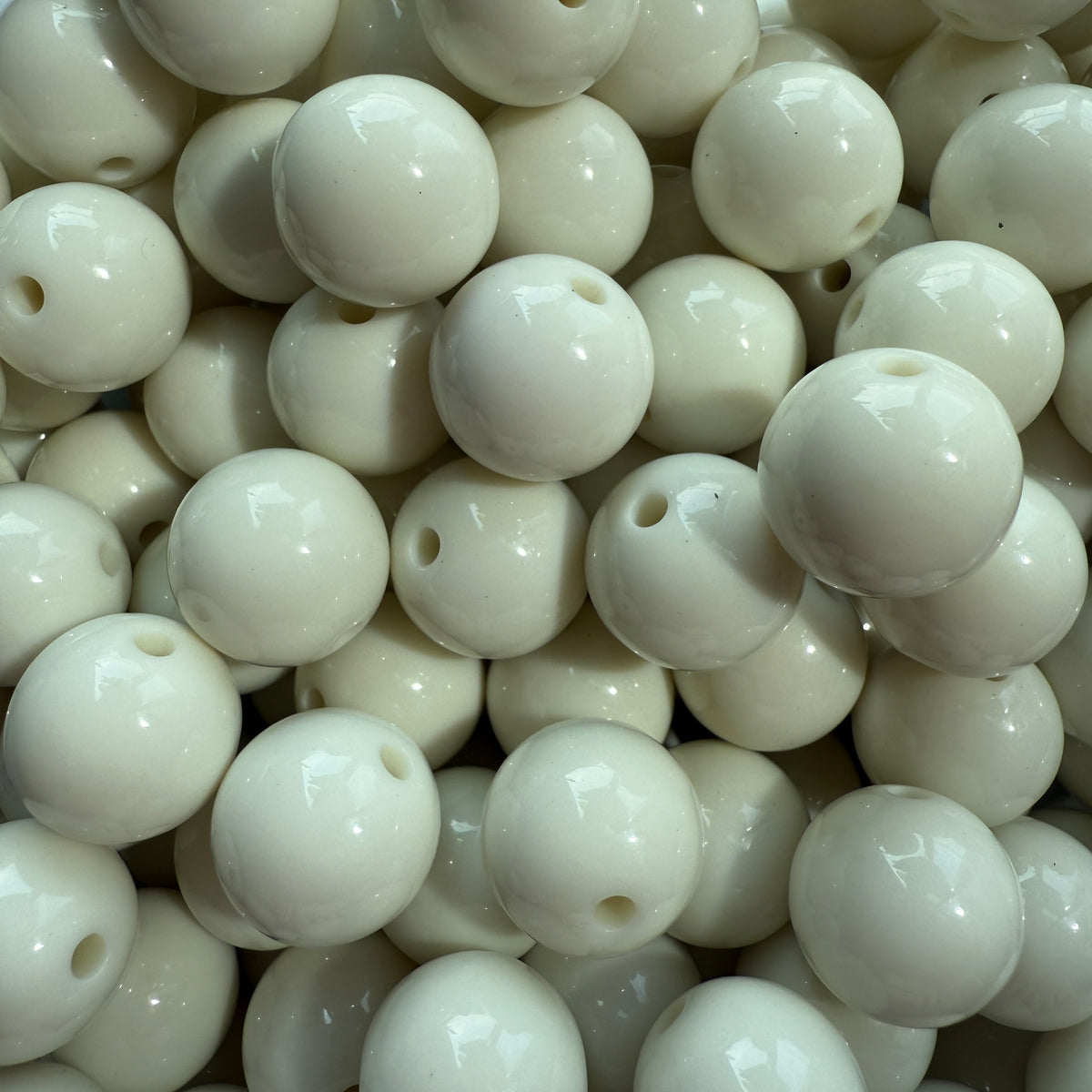 Acryl kraal opaque 13mm Off White - per stuk-Kralen-Kraaltjes van Renate