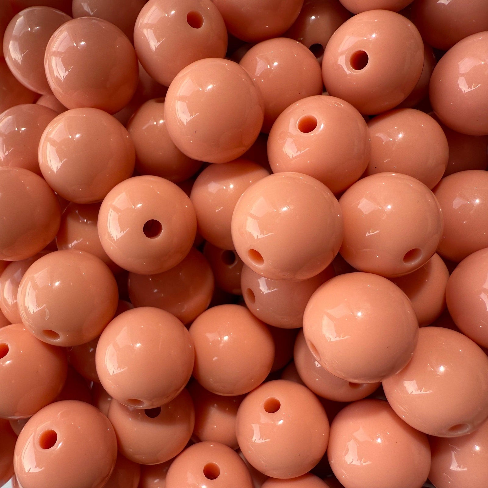 Acryl kraal opaque 13mm Peach - per stuk-Kralen-Kraaltjes van Renate