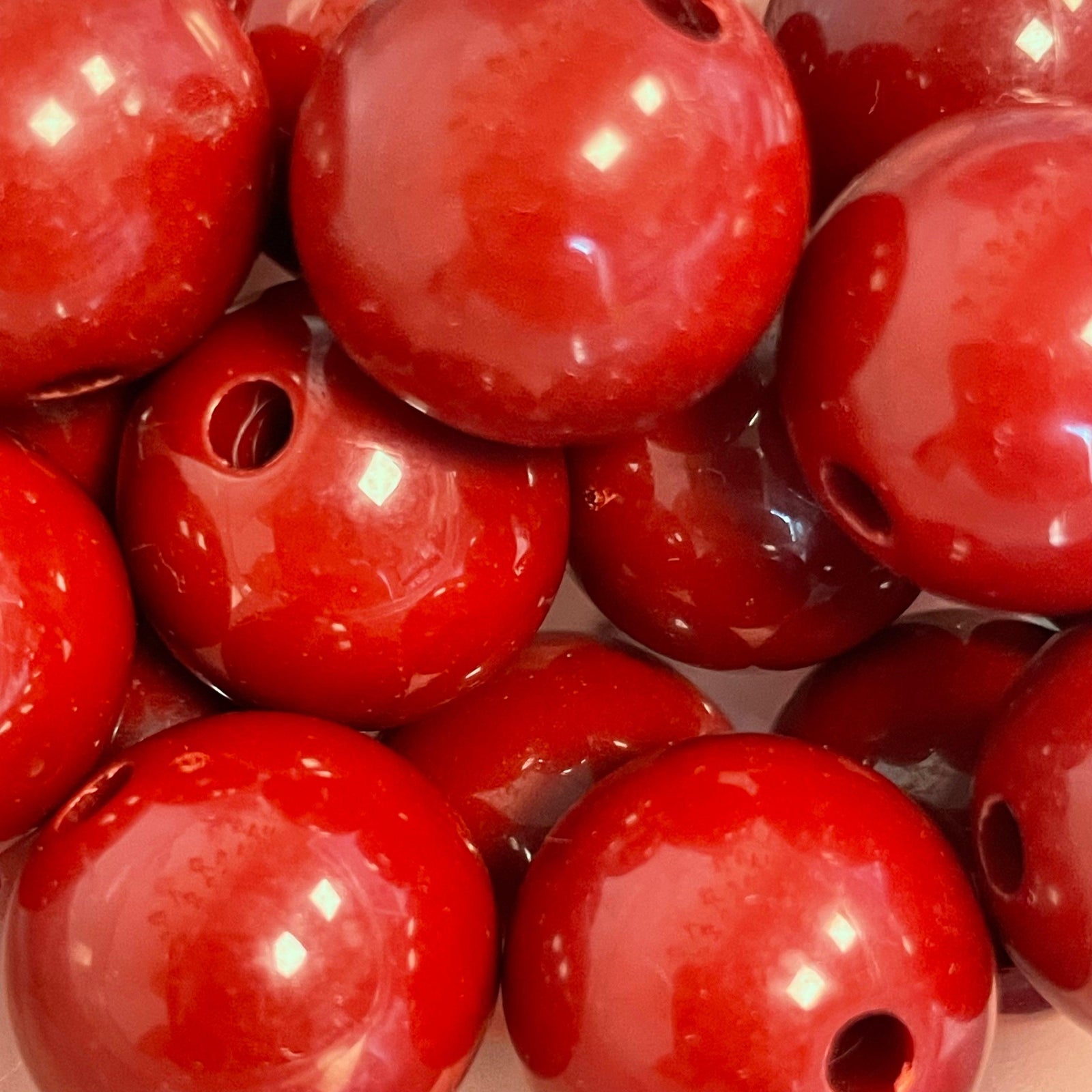 Acryl kraal opaque 18mm Donker Rood - per stuk-Kralen-Kraaltjes van Renate