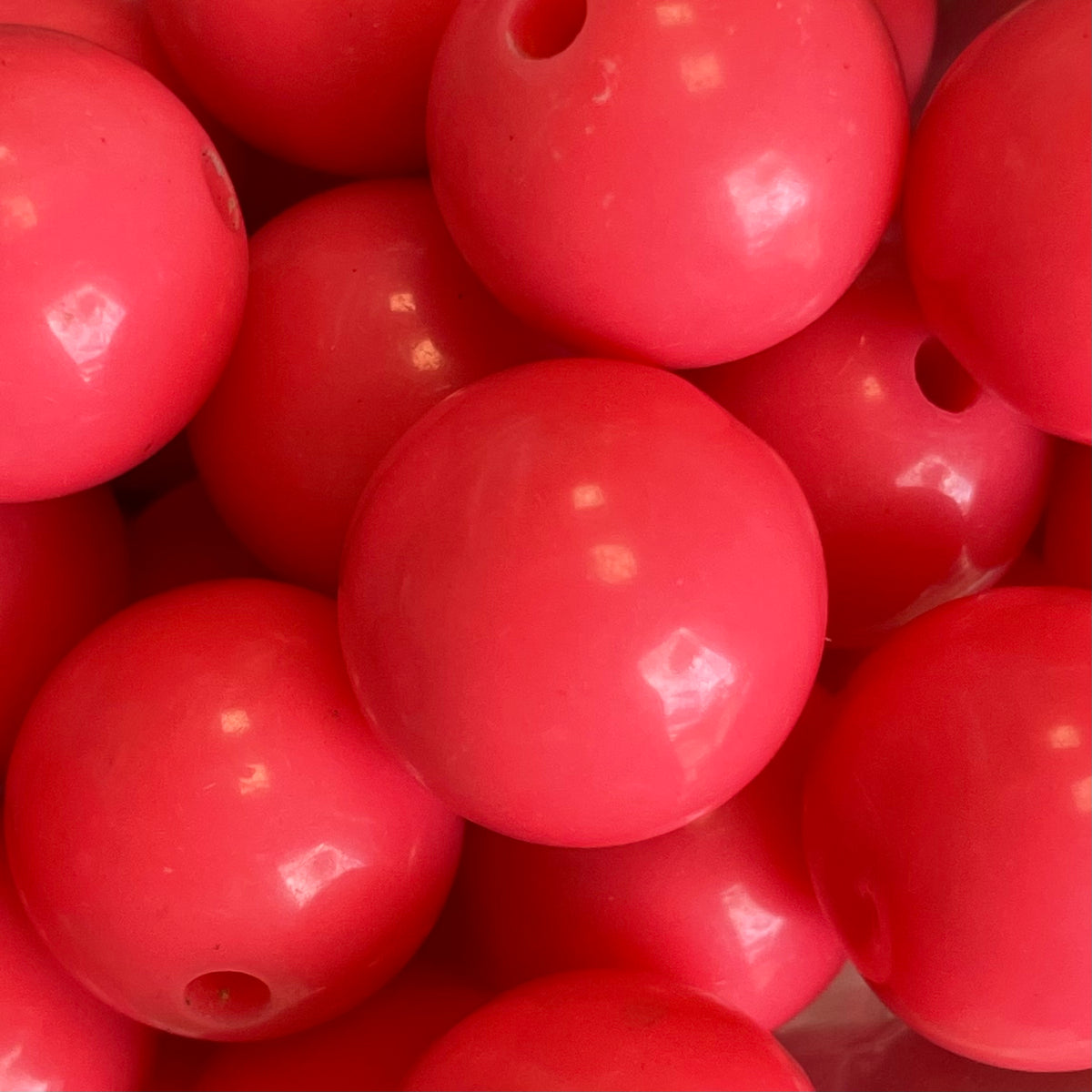 Acryl kraal opaque 18mm Fluor Roze - per stuk-Kralen-Kraaltjes van Renate