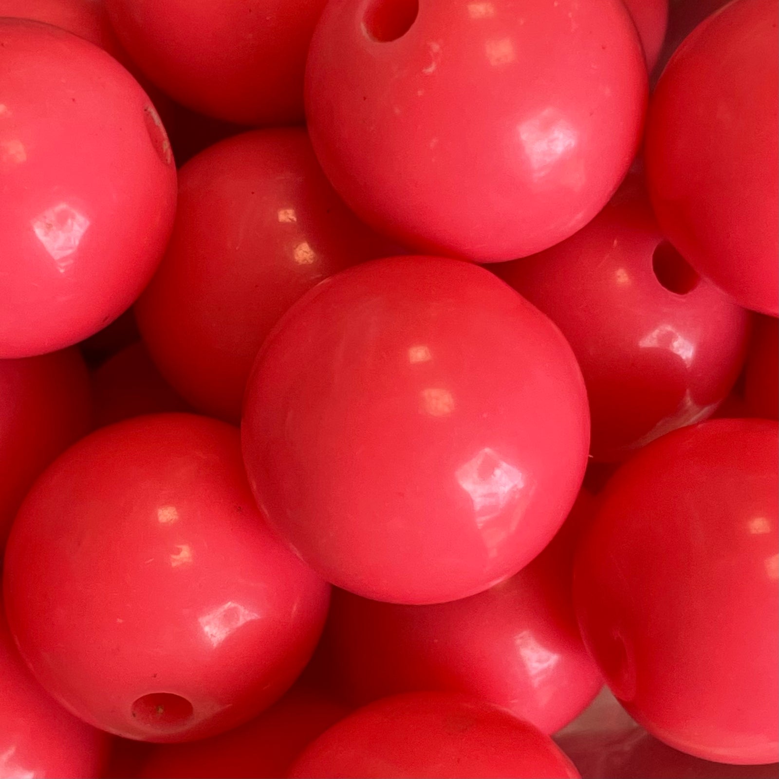 Acryl kraal opaque 18mm Fluor Roze - per stuk-Kralen-Kraaltjes van Renate