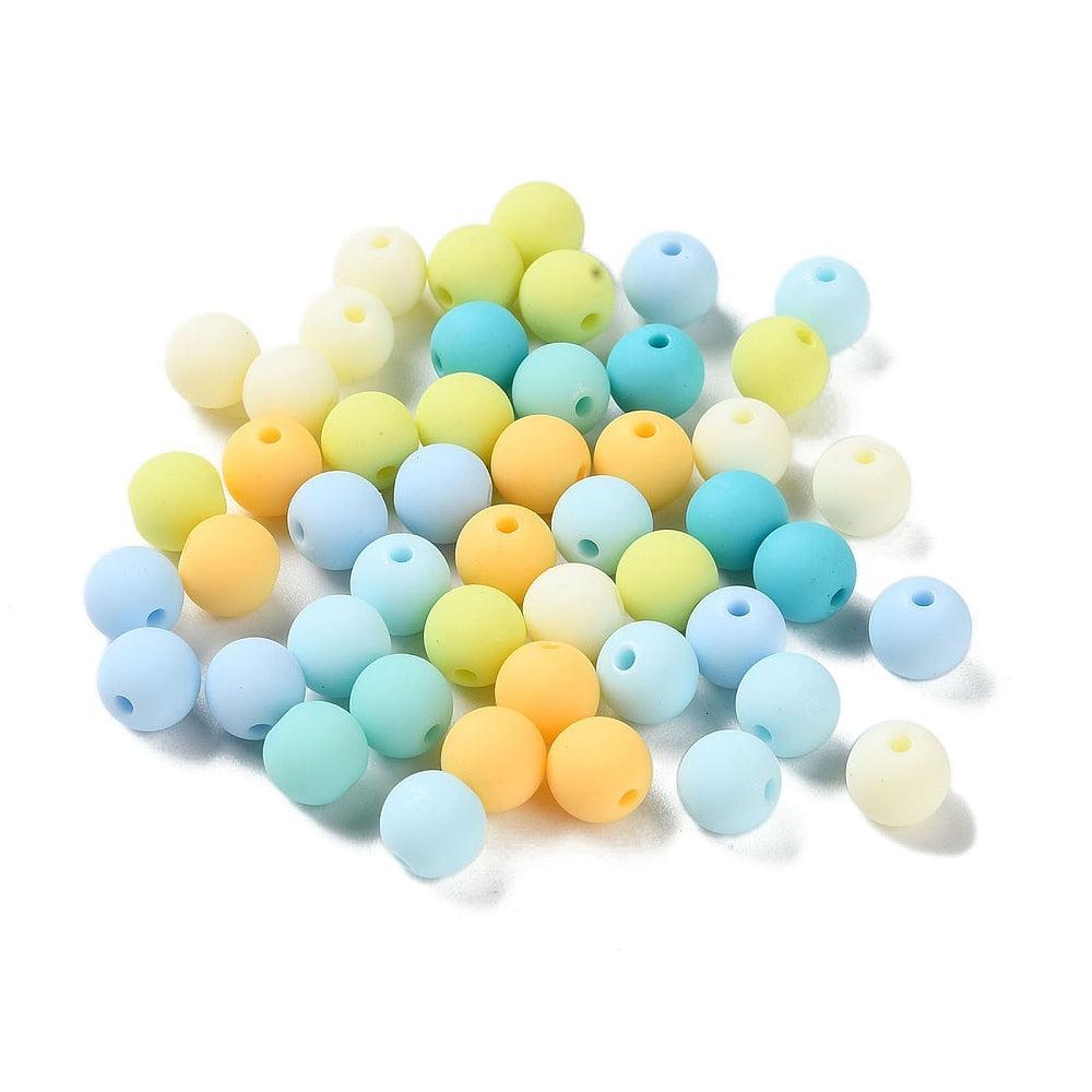 Acryl kraal opaque 7,5mm matt Blue mix- per 25 stuks-Kralen-Kraaltjes van Renate