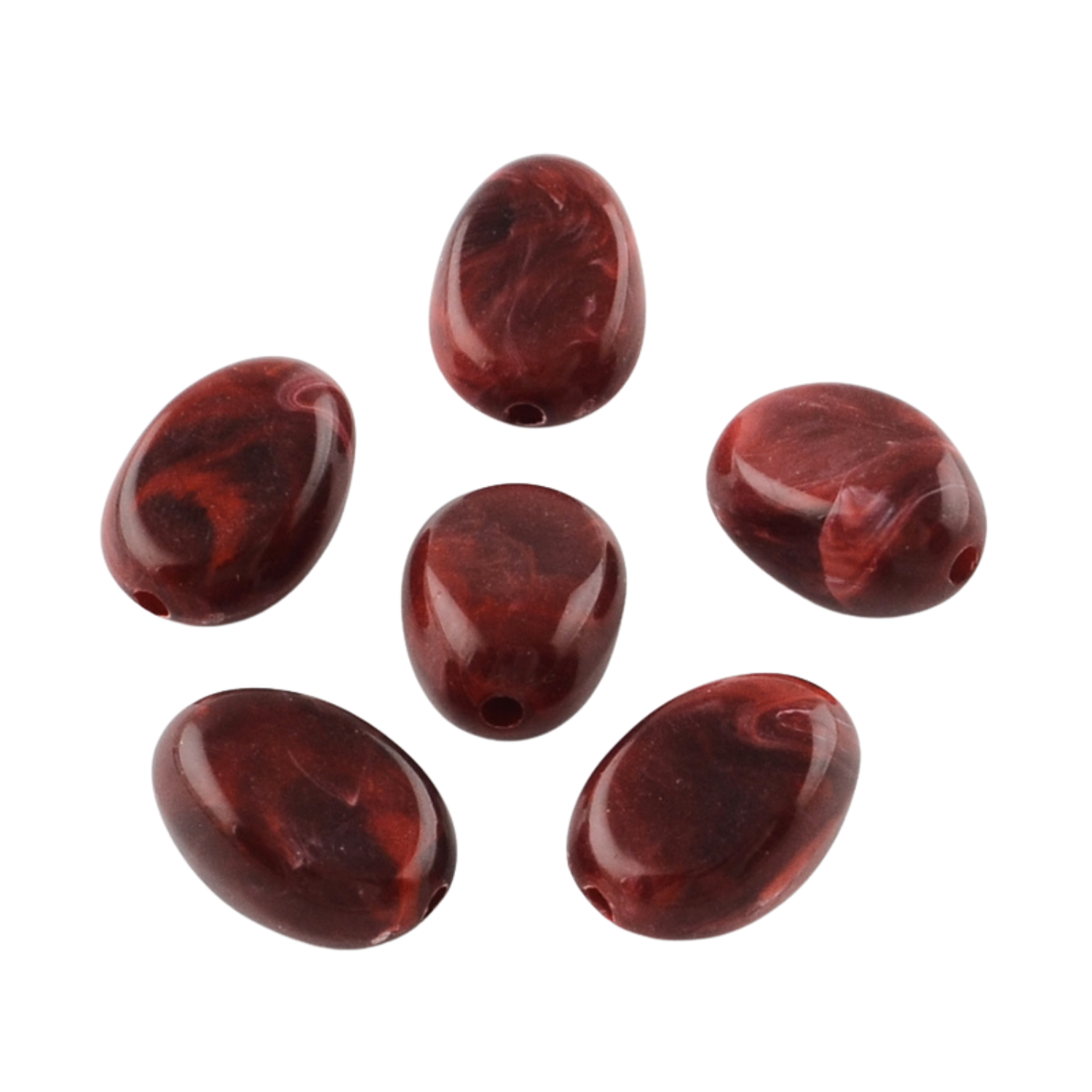 Acryl kraal ovaal Gemstone Donker Rood 18mm - per stuk-Kralen-Kraaltjes van Renate