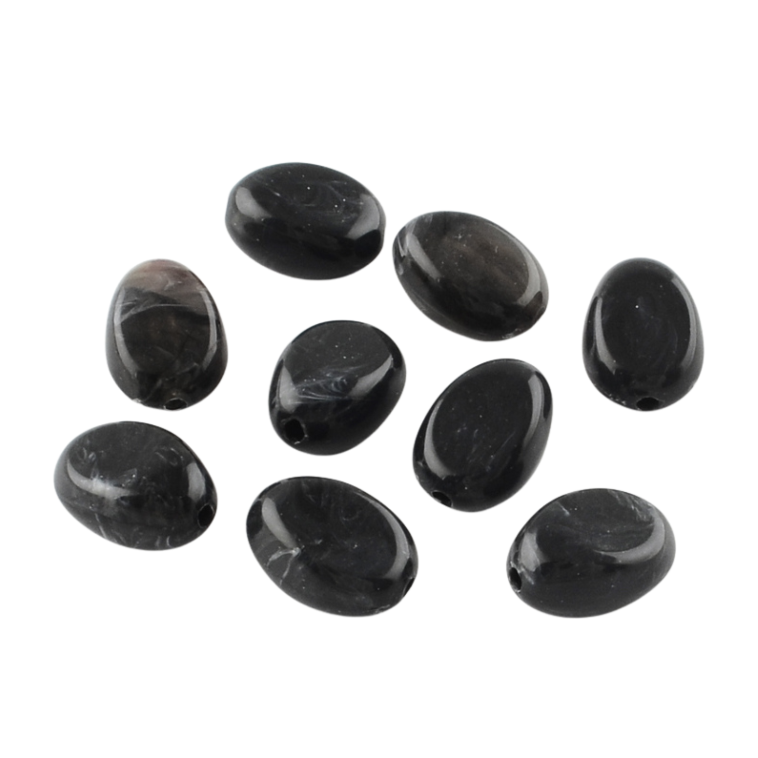 Acryl kraal ovaal Gemstone Zwart 18mm - per stuk-Kralen-Kraaltjes van Renate