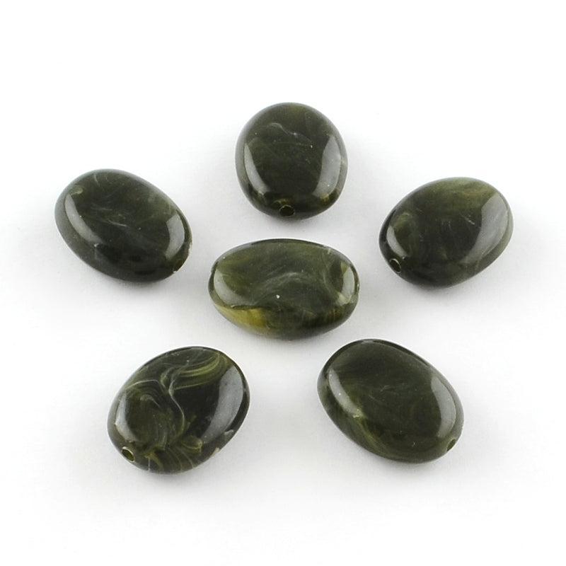 Acryl Gemstone donker groen 19mm-per stuk-Kralen-Kraaltjes van Renate