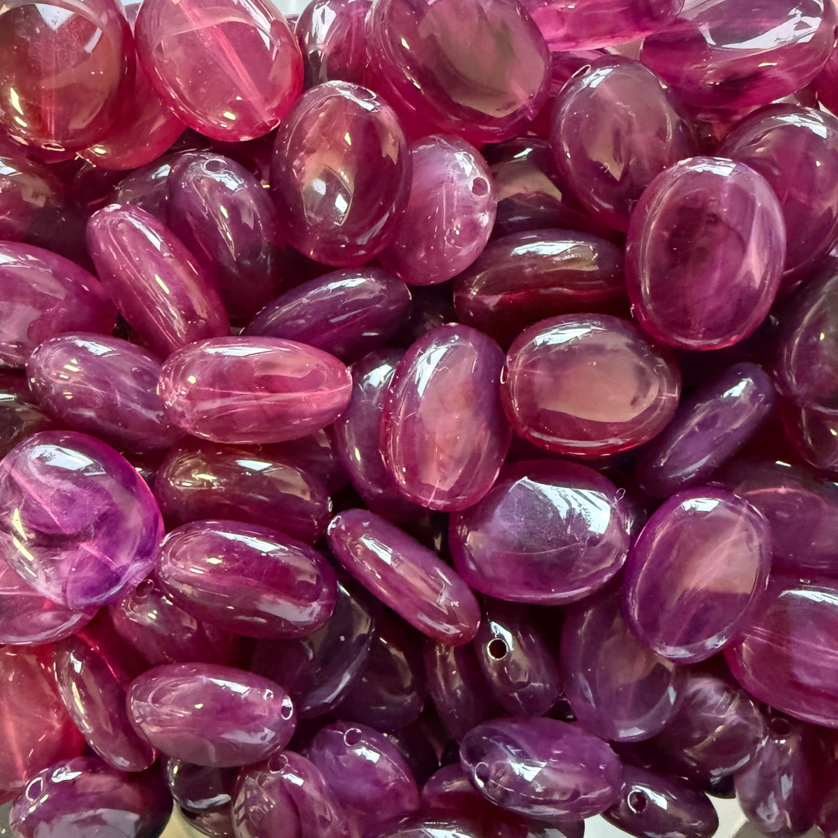Acryl kraal ovaal Gemstone paars 19mm - per stuk-Kralen-Kraaltjes van Renate
